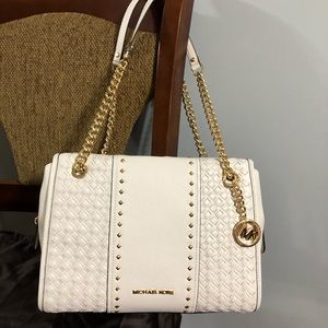 Michael Kors winter white leather bag.